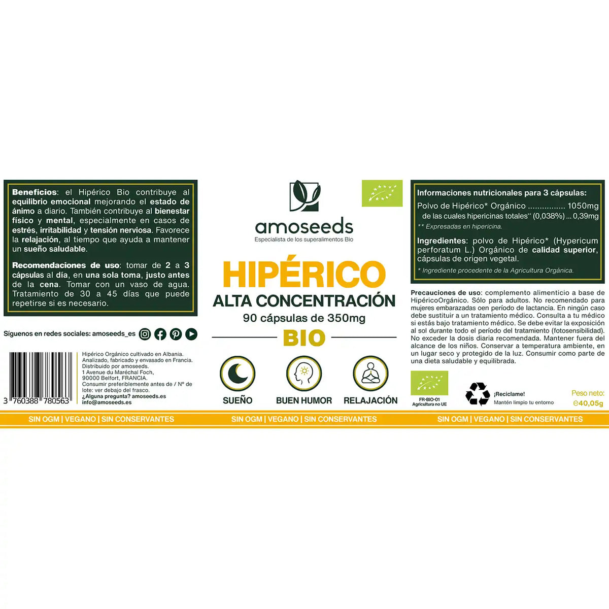 Hipérico Bio, Alta Concentración | 90 Cápsulas_4