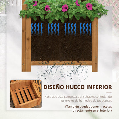 Outsunny Jardinera Con Enrejado De Madera Para Trepadoras Cultivos 40x40x145 Cm_4