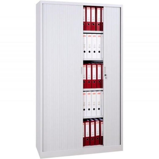 Armario Metálico Alto Gris Puertas Correderas_0