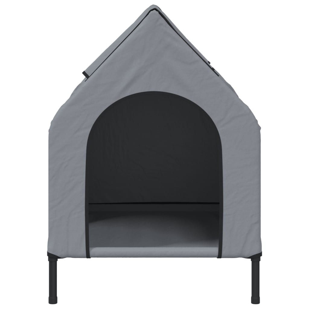 Casa Para Perros Tela Oxford Y Acero Gris Claro_3