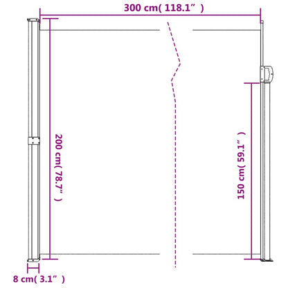 Vidaxl Toldo Lateral Retráctil Terracota 200x300 Cm_2