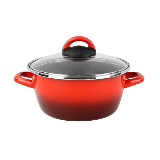 Cacerola 'sr' Ø16cm Con Tapa Vidrio Rojo Magefesa_0