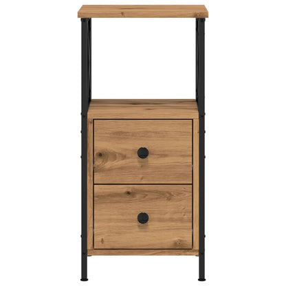 Mesitas Noche 2 Ud Madera Ingeniería Roble Artisan 34x35,5x70cm_2