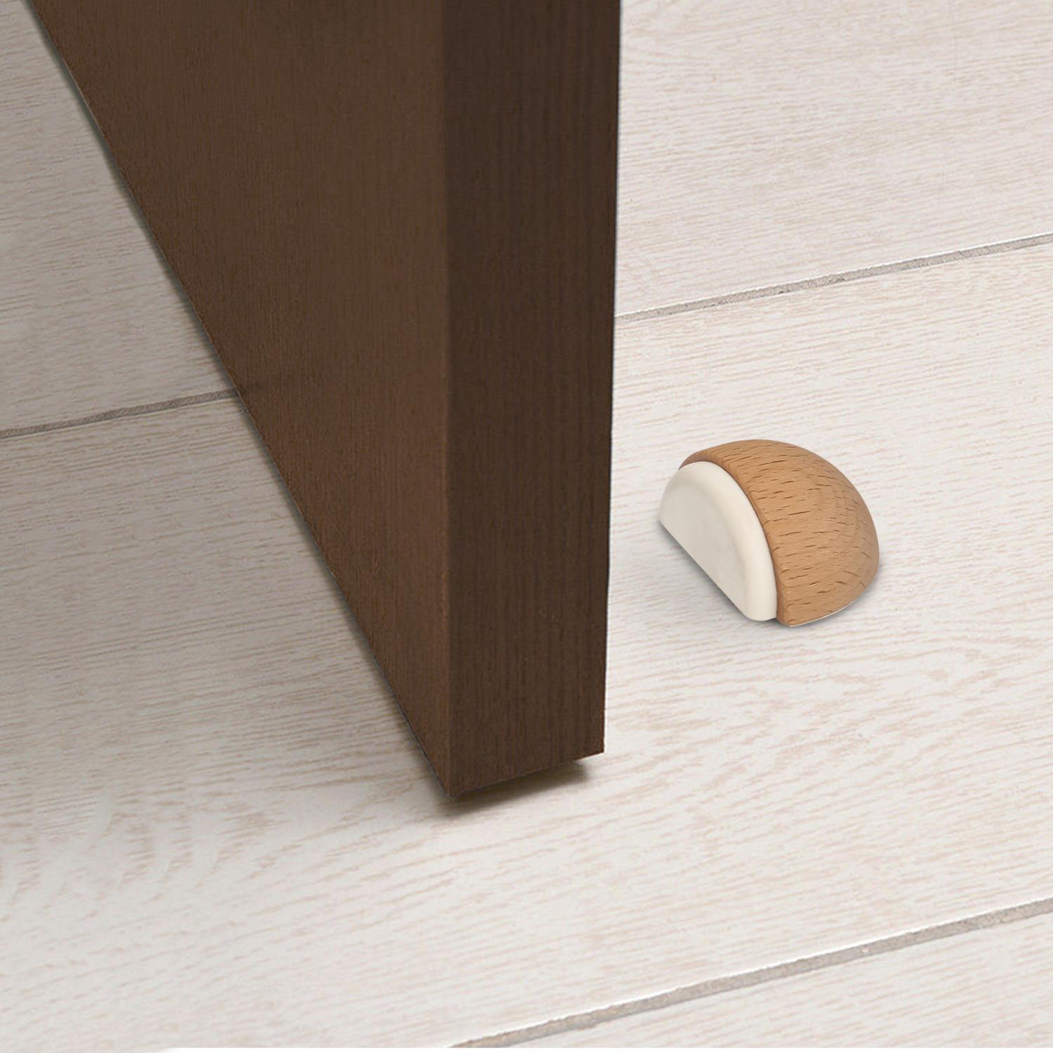 Tope Puerta Adhesivo Madera Media Luna Roble