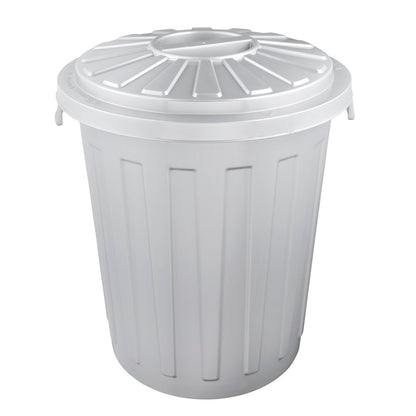 Set De 3 Cubos De Basura/papelera Polivalente Mats Con Tapa Cerrable De Plastico Resistente 7/23/50 Litros En Color Plateado