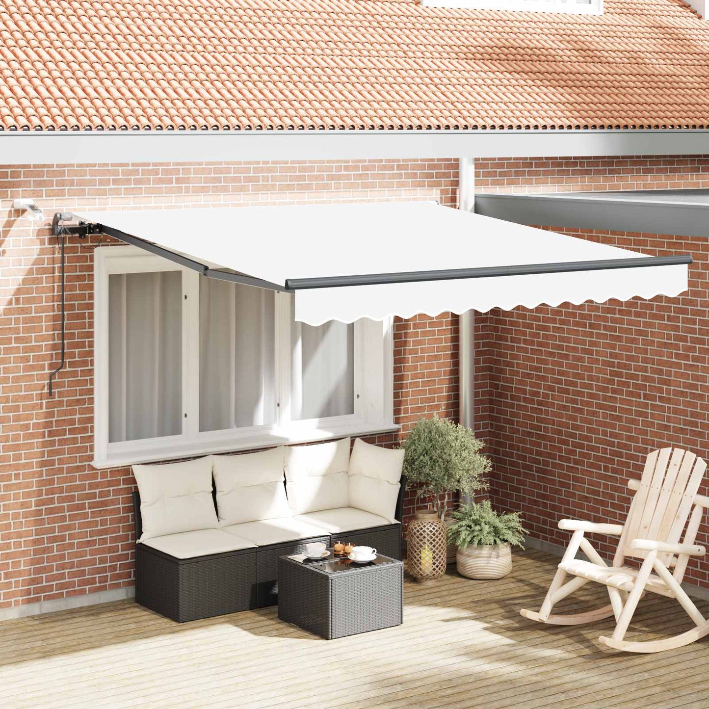 Toldo Retráctil Blanco 300 X 250 Cm Poliéster_1