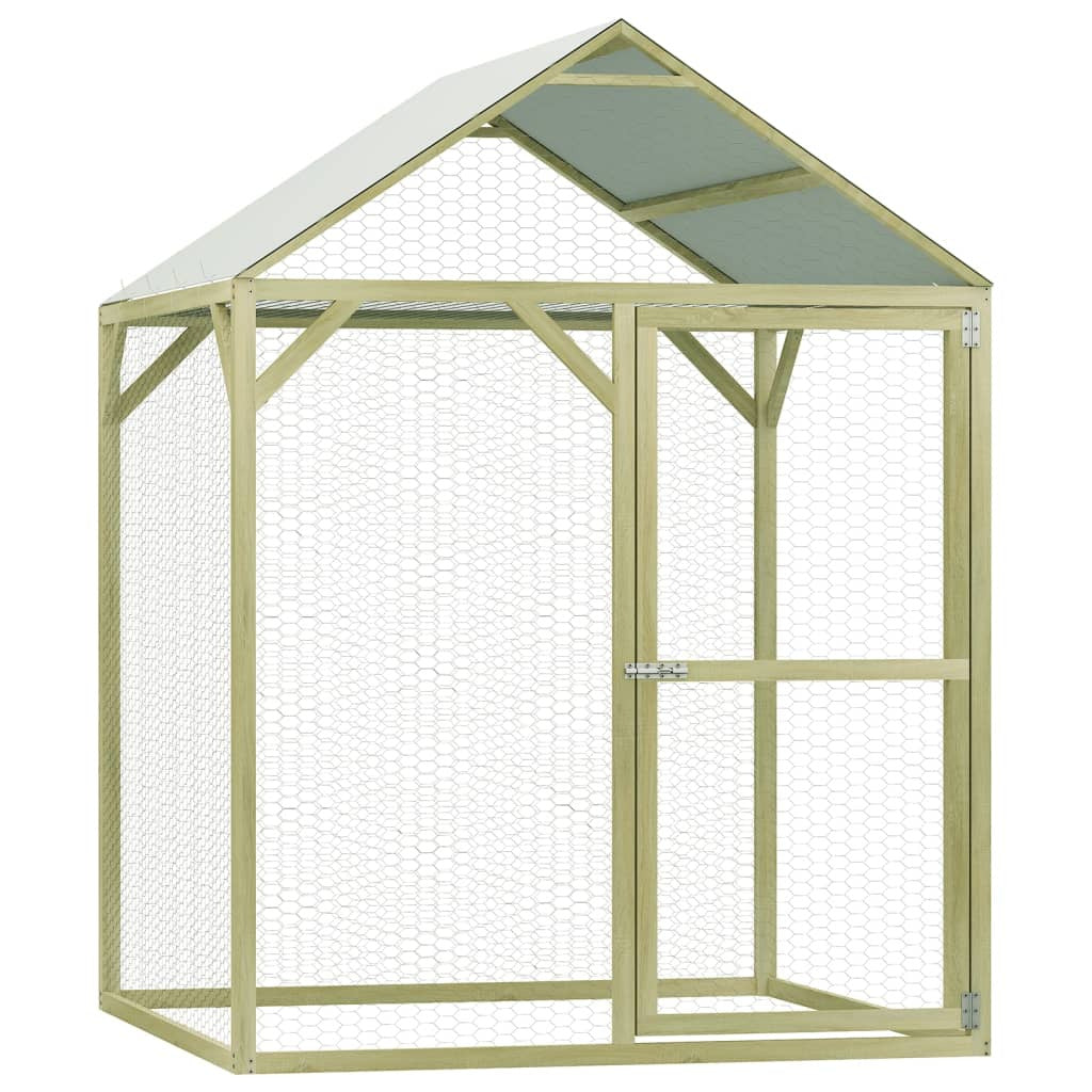 Vidaxl Jaula Gallinero Madera Impregnada Pino Y Acero 1,5x1,5x2 M_0