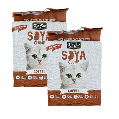 Pack 2x Kit Cat Arena Eco SoyaClump Pack Ahorro - Coffee 7 L Arena para gatos