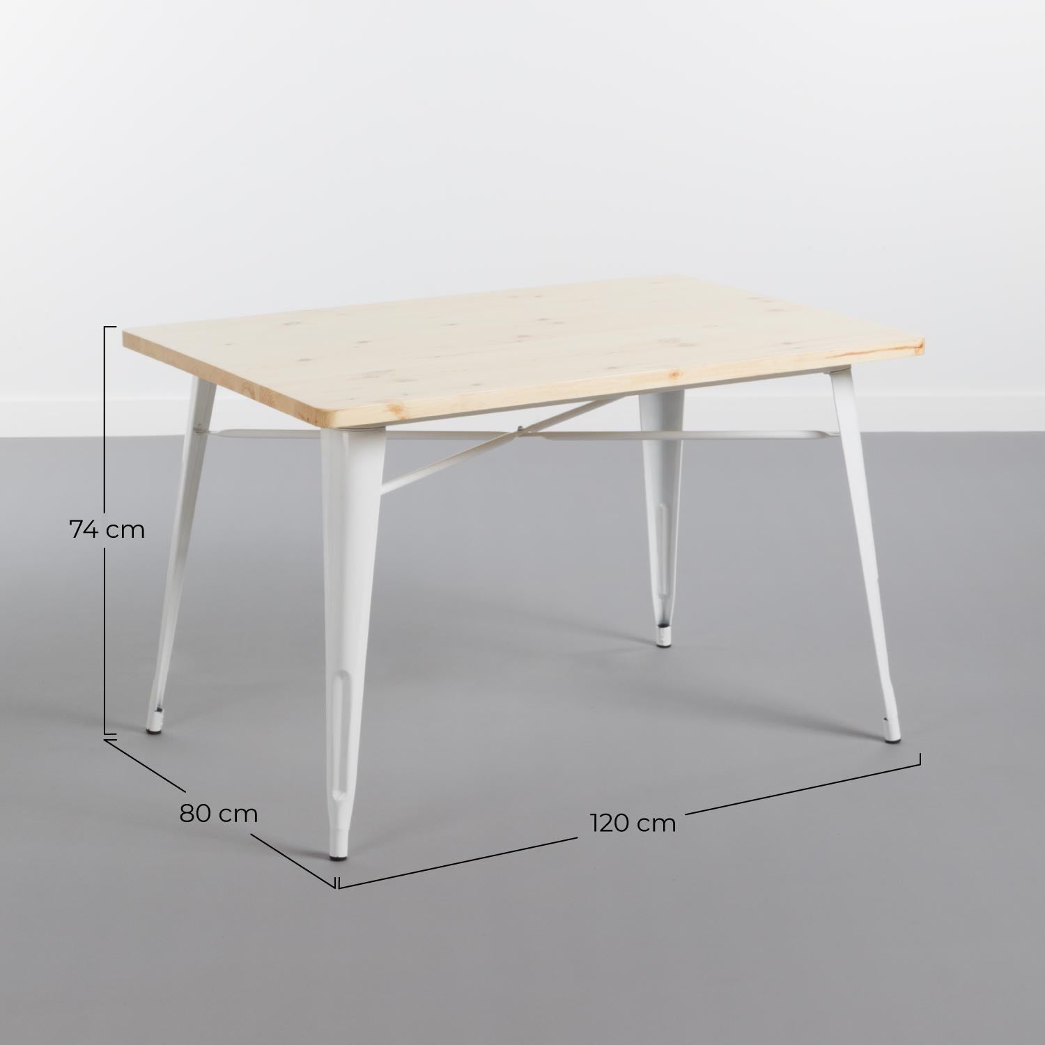 Mesa De Comedor Rectangular Iron Wood 120x80x74cm Thinia Home_5