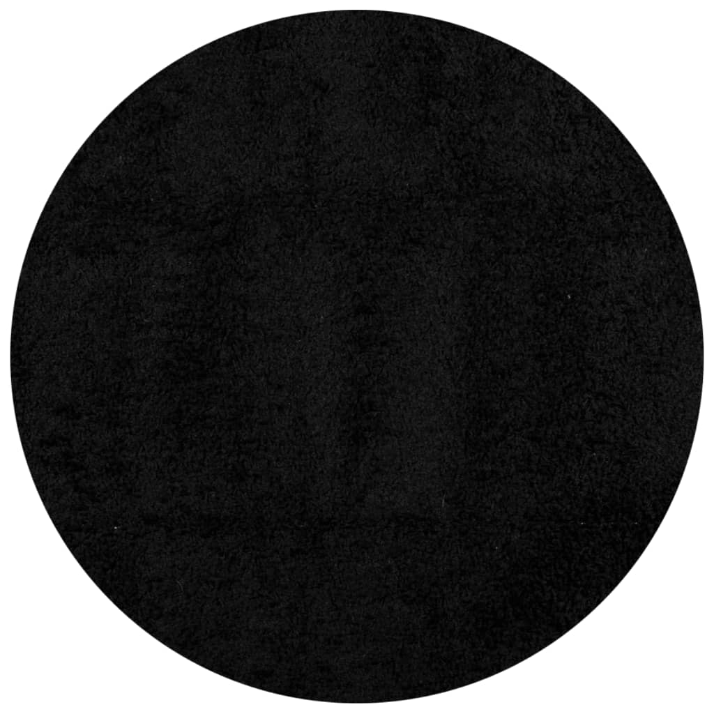 Alfombra Peluda De Pelo Largo Moderna Pamplona Negra Ø 280 Cm / Vetonek_3