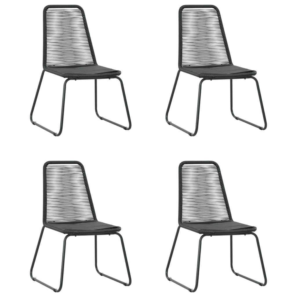 Vidaxl Set De Comedor De Jardín De 5 Piezas Pvc Ratán Negro_3
