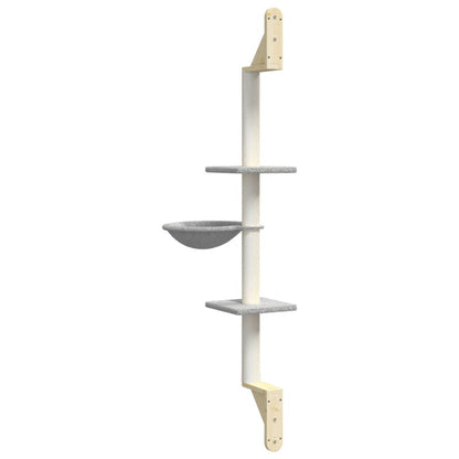 Vidaxl Árbol Rascador Para Gatos De Pared Gris Claro 142,5 Cm_5