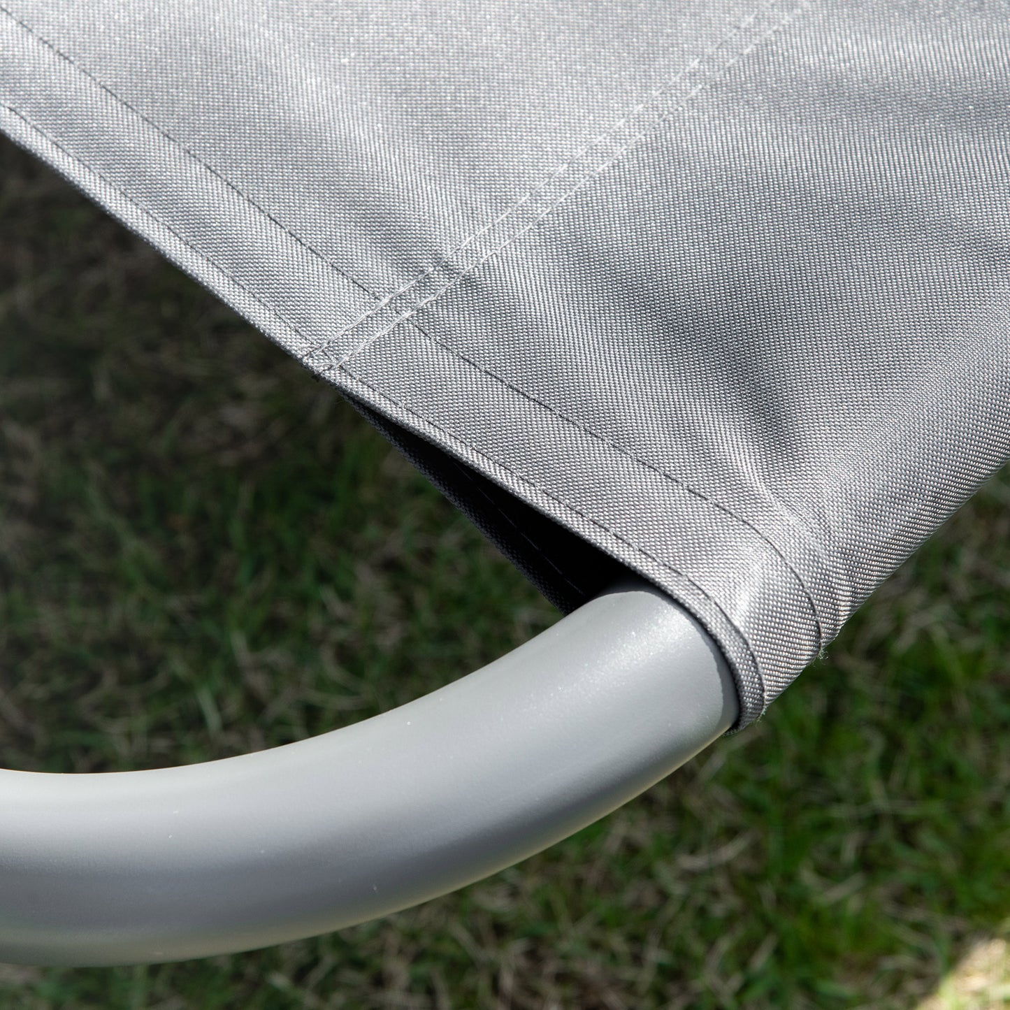 Outsunny Tumbona Doble De Jardín Con Toldo 2 Cojines 200x175x134 Cm Gris_3