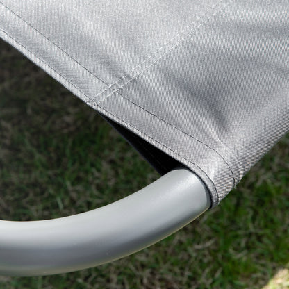Outsunny Tumbona Doble De Jardín Con Toldo 2 Cojines 200x175x134 Cm Gris_3