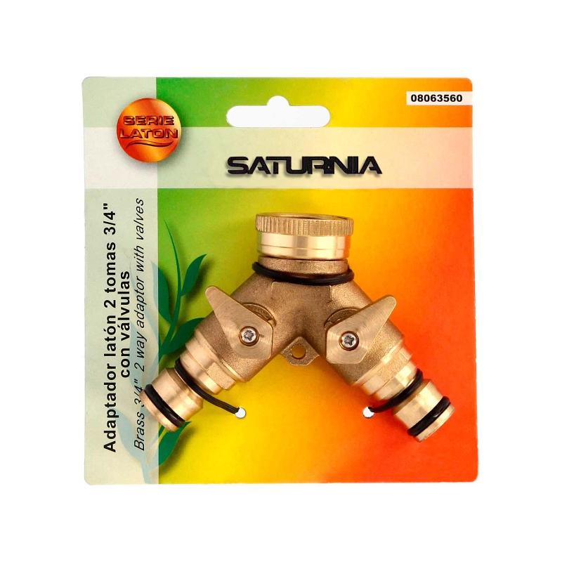 Adaptador Manguera Laton 2 Tomas Para Grifo 3/4_0