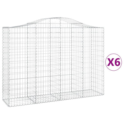 Cestas Gaviones 6 Uds Forma De Arco Hierro 200x50x140/160 Cm_0
