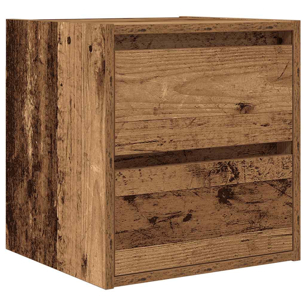 Mesillas De Noche De Pared 2 Uds Madera Vieja 38x34x40 Cm_3