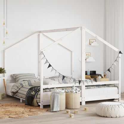 Vidaxl Estructura De Cama Para Niños Madera Pino Blanco 2x(90x190) Cm_1