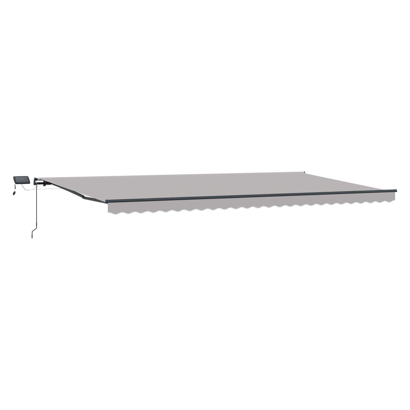 Toldo Retráctil Gris Claro 600 X 300 Cm Tela Y Aluminio_0