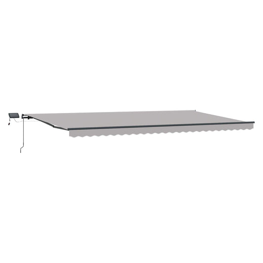 Toldo Retráctil Gris Claro 600 X 300 Cm Tela Y Aluminio_0