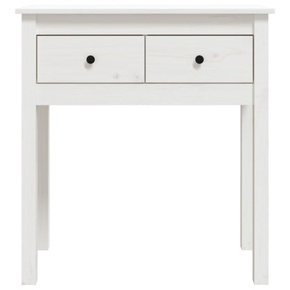Mesa Consola De Madera Maciza De Pino Blanco 70x35x75 Cm_4