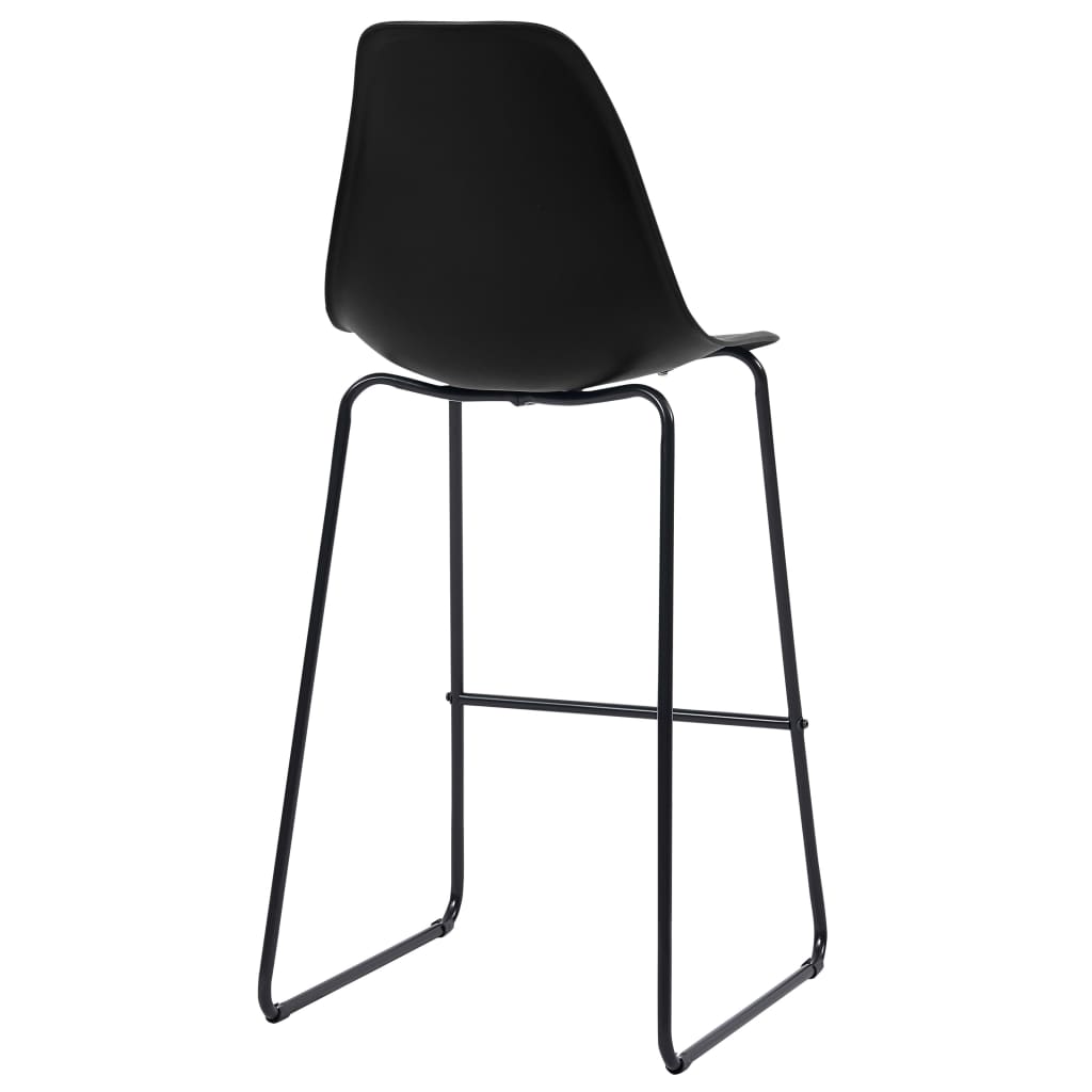 Taburetes De Cocina 4 Unidades Plástico Negro_3