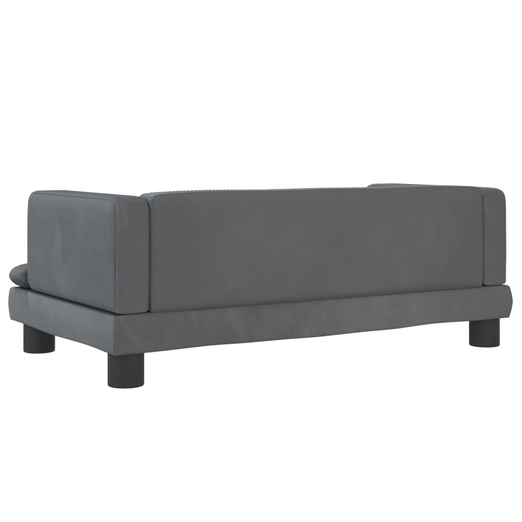 Cama Para Perros De Terciopelo Gris Oscuro 80x45x30 Cm / Vetonek_3