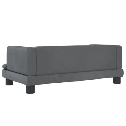 Cama Para Perros De Terciopelo Gris Oscuro 80x45x30 Cm / Vetonek_3
