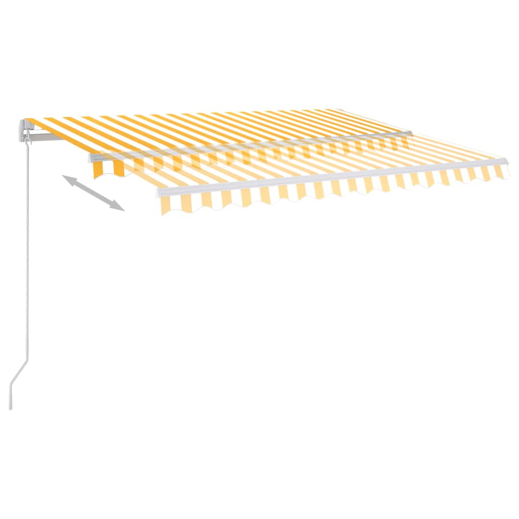 Toldo Manual Retráctil Con Led Amarillo Y Blanco 300x250 Cm_5