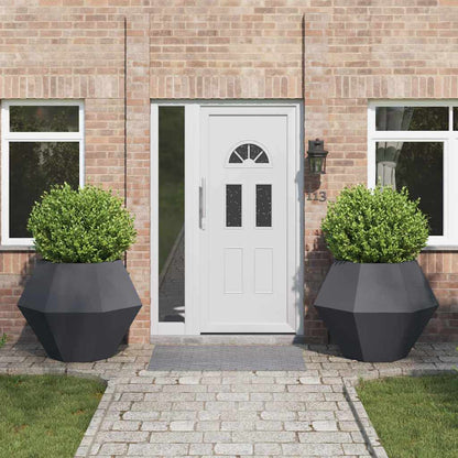 Jardinera 2 Pcs Antracita 100 X 100 X 80 Cm Acero_1