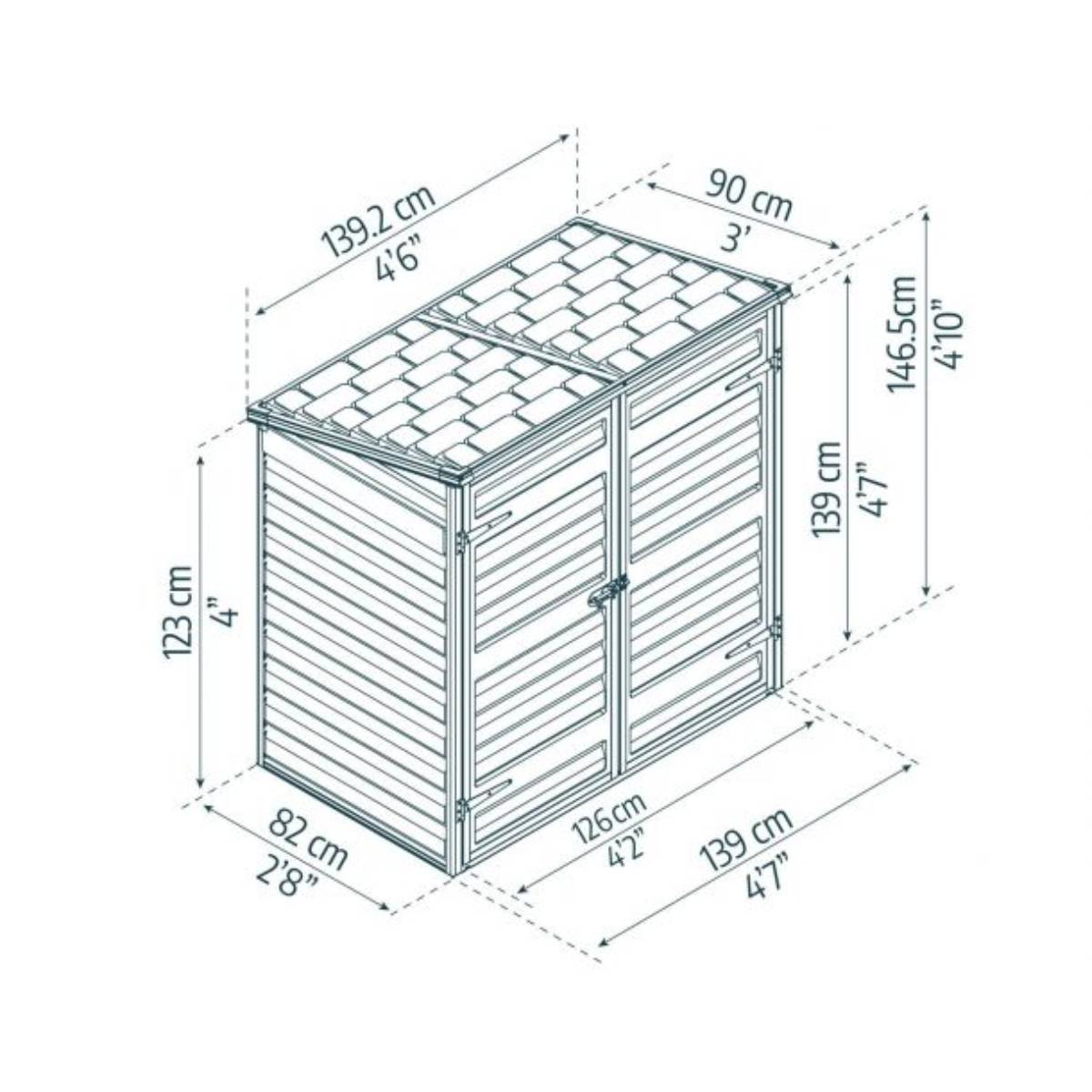 Armario de jardín Voyager gris Canopia