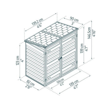Armario de jardín Voyager gris Canopia