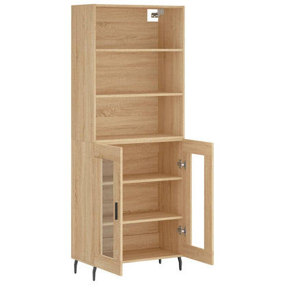 Aparador Alto Madera Contrachapada Color Roble 69,5x34x180 Cm_3