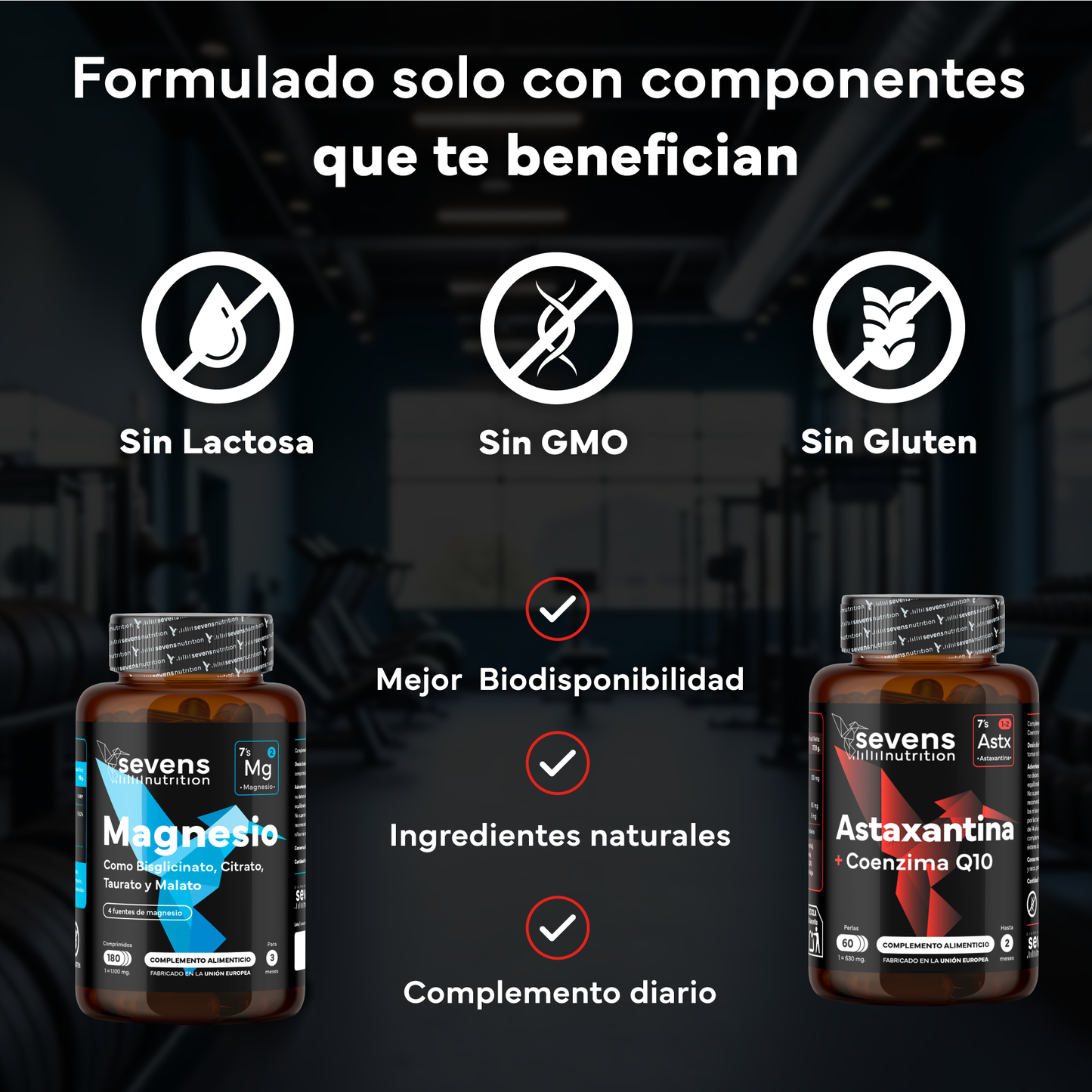 Magnesio Complex 4 En 1 + Astaxantina 8 Mg. Sevens Nutrition. Energía, Músculos, Articulaciones Y Antioxidante Celular_3