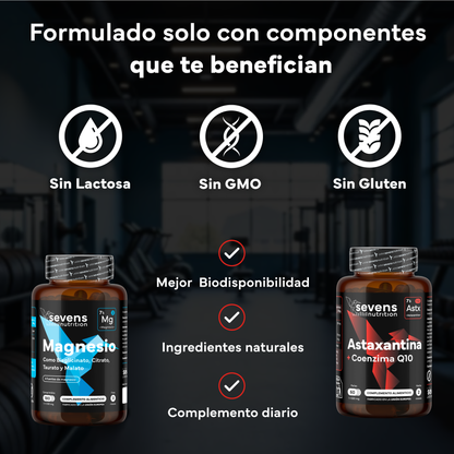 Magnesio Complex 4 En 1 + Astaxantina 8 Mg. Sevens Nutrition. Energía, Músculos, Articulaciones Y Antioxidante Celular_3