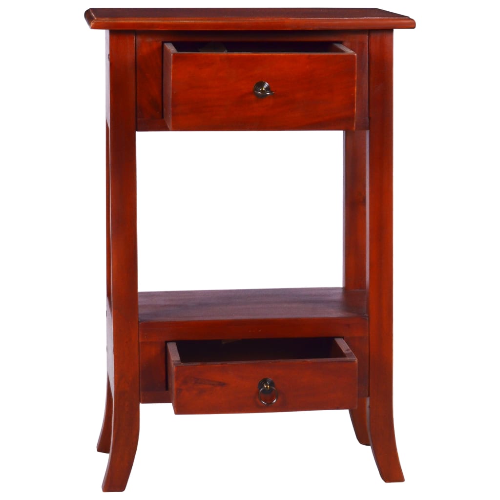 Mesa Consola Clásica De Madera Maciza Caoba Marrón 50x30x75 Cm_0