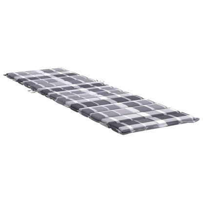 Vidaxl Cojín De Tumbona De Tela Oxford A Cuadros Gris 200x70x3 Cm_3