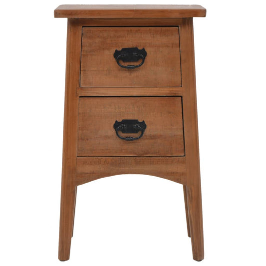 Mesita De Noche Madera Maciza De Abeto 40x29x68 Cm Marrón_0