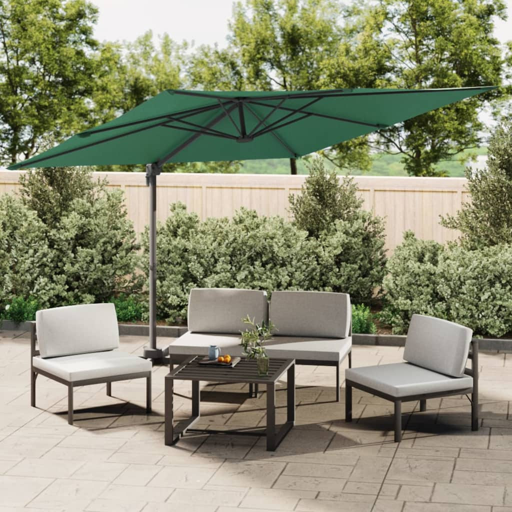 Vidaxl Sombrilla Voladiza Con Led Verde 400x300 Cm_1