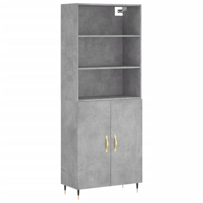 Aparador Alto Madera Contrachapada Gris Hormigón 69,5x34x180 Cm_1