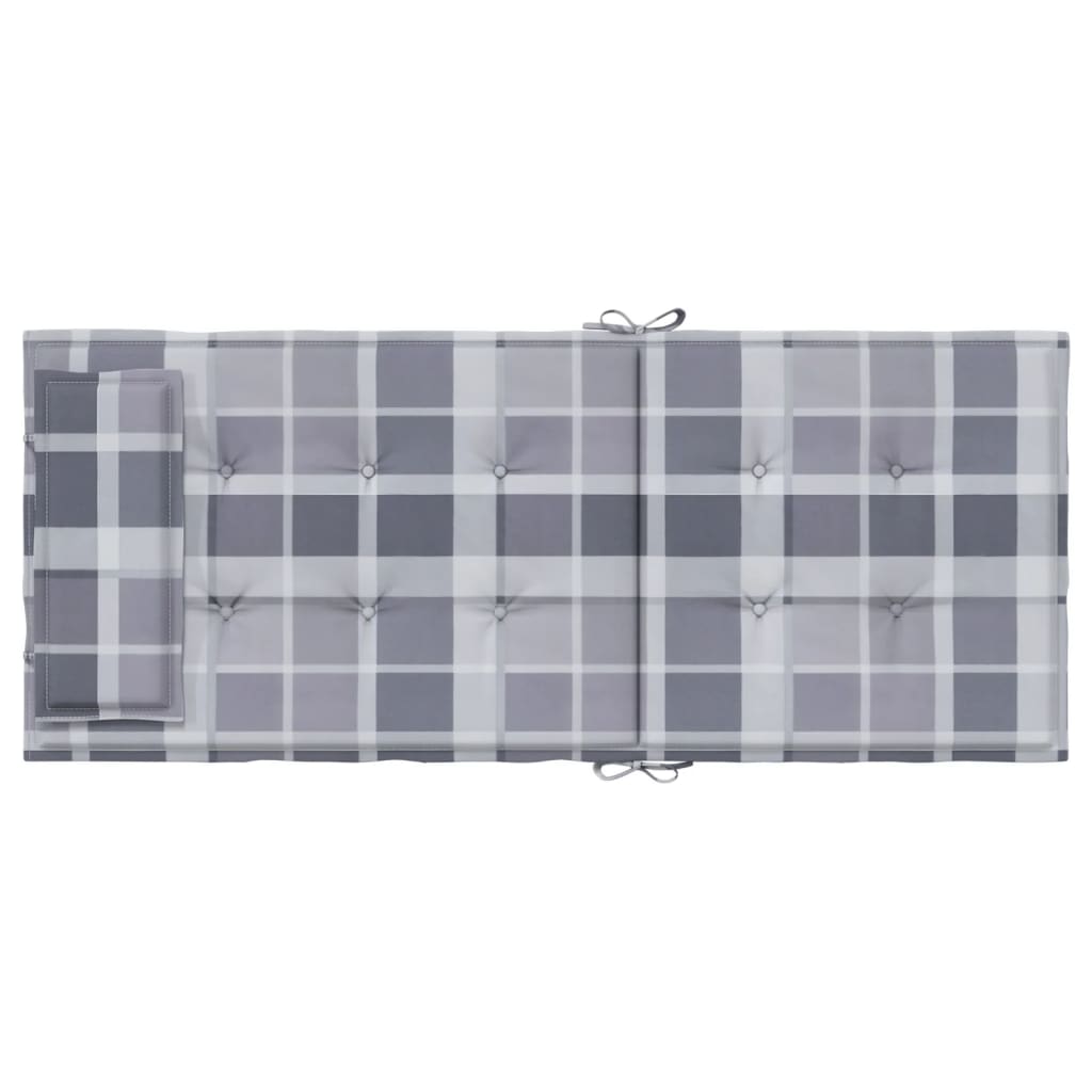 Vidaxl Cojines De Silla Respaldo Alto 2 Uds Tela Oxford A Cuadros Gris_5