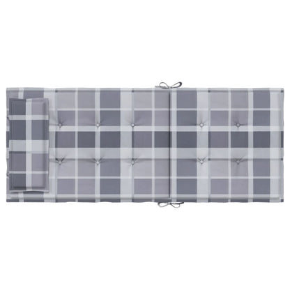 Vidaxl Cojines De Silla Respaldo Alto 2 Uds Tela Oxford A Cuadros Gris_5
