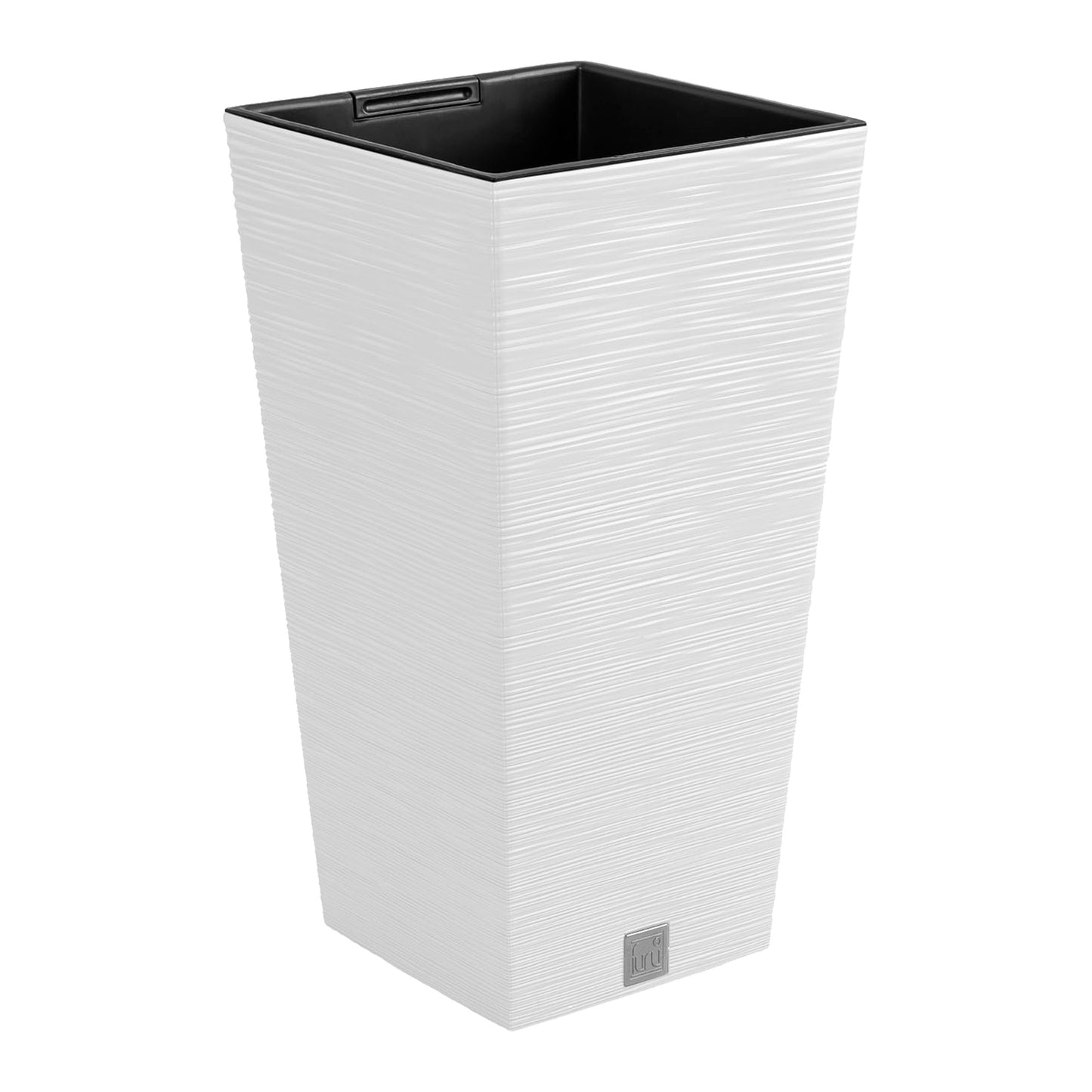 Macetero Color Blanco, Con Depósito, Colección Furu, De 26,5x26,5x 50cm, Capacidad De 11l._0