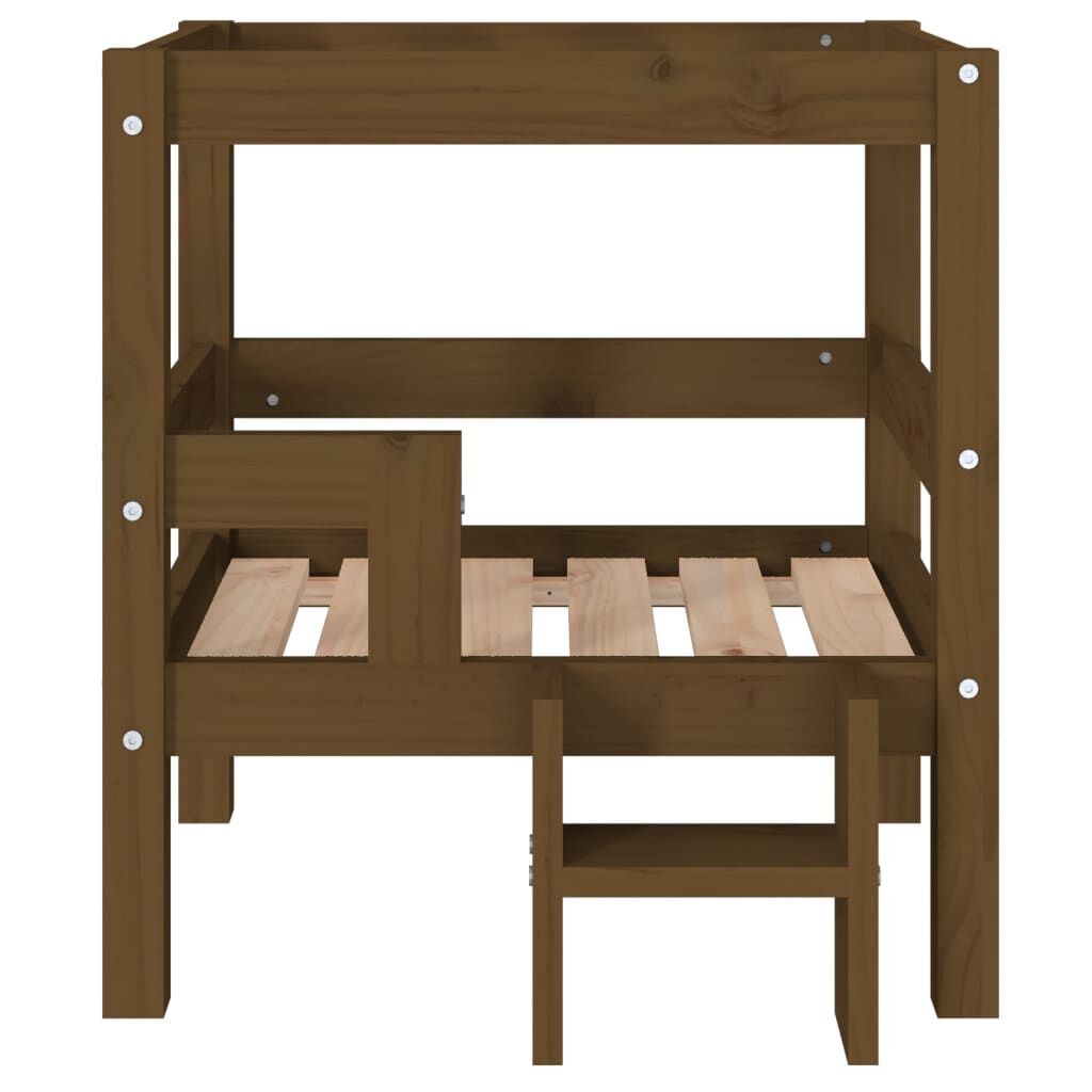 Vidaxl Cama Para Perros Madera Maciza Pino Marrón Miel 55,5x53,5x60 Cm_4