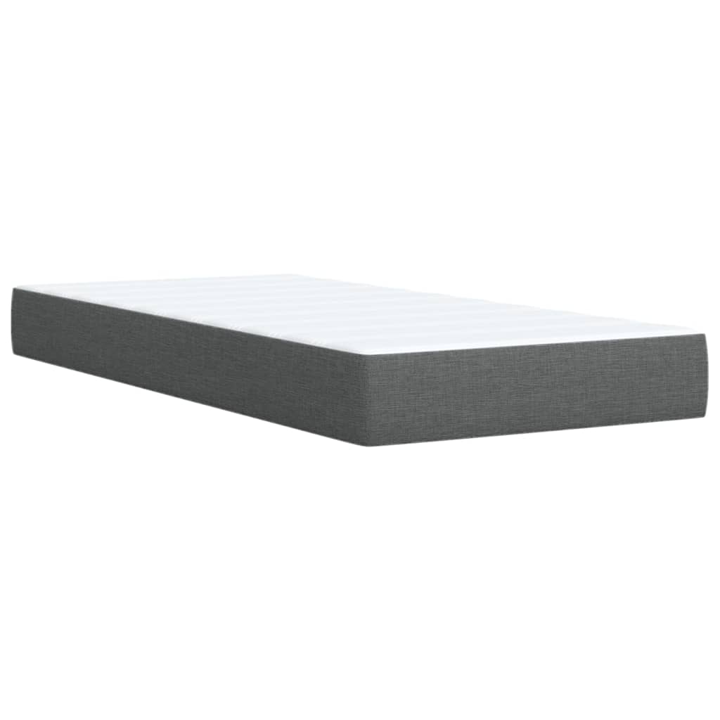 Cama Box Spring Con Colchón Tela Gris Oscuro 100x200 Cm / Vetonek_3
