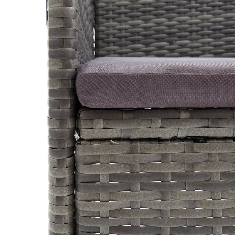 Vidaxl Sillas De Comedor Para Jardín 4 Unidades Ratán Sintético Gris_5
