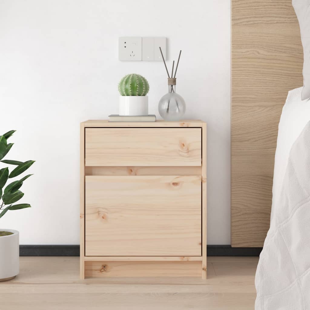 Mesitas De Noche 2 Uds Madera Maciza De Pino 40x31x50 Cm_1