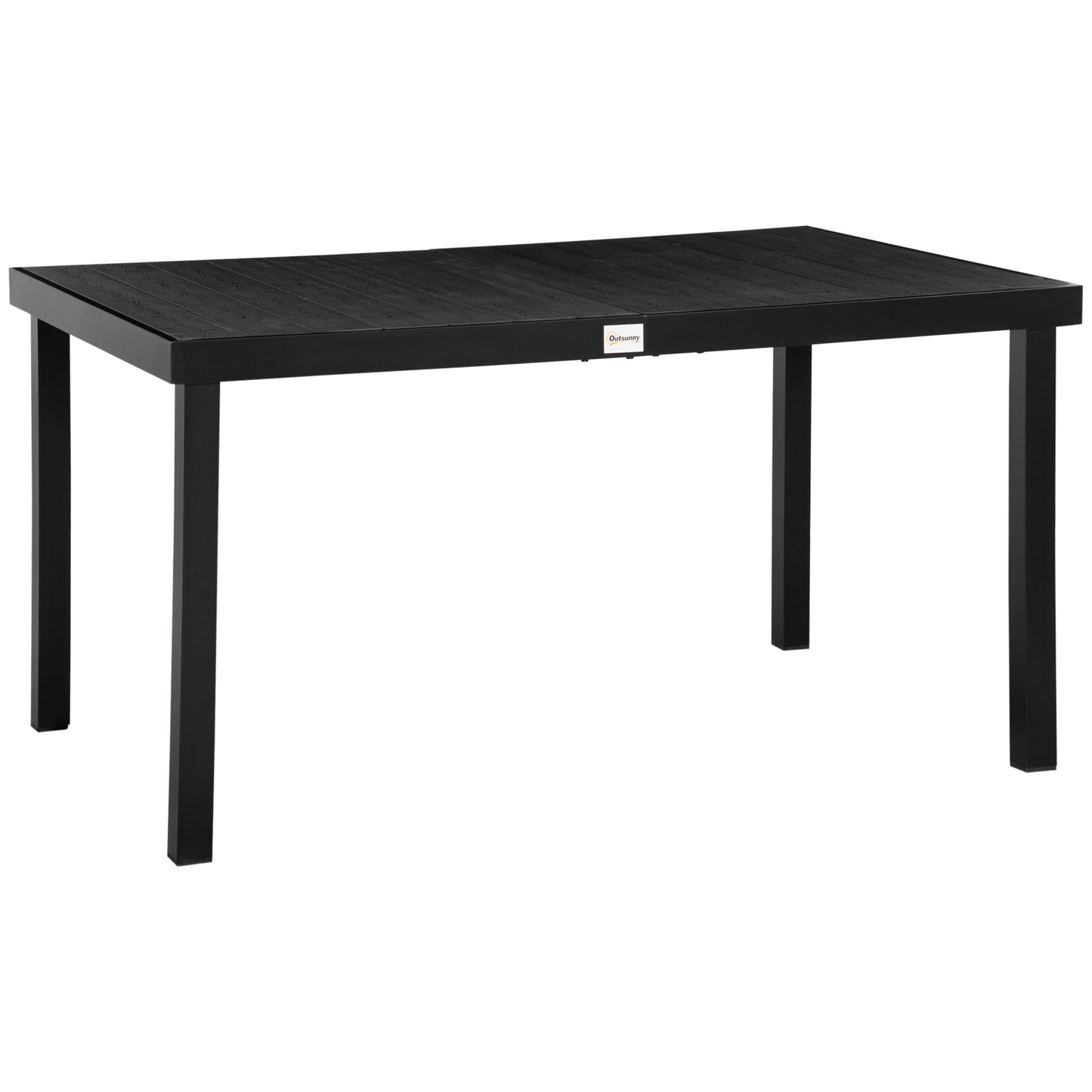 Outsunny Mesa De Jardín De Aluminio Mesa De Comedor Para 6 Personas 140x90x74 Cm_0