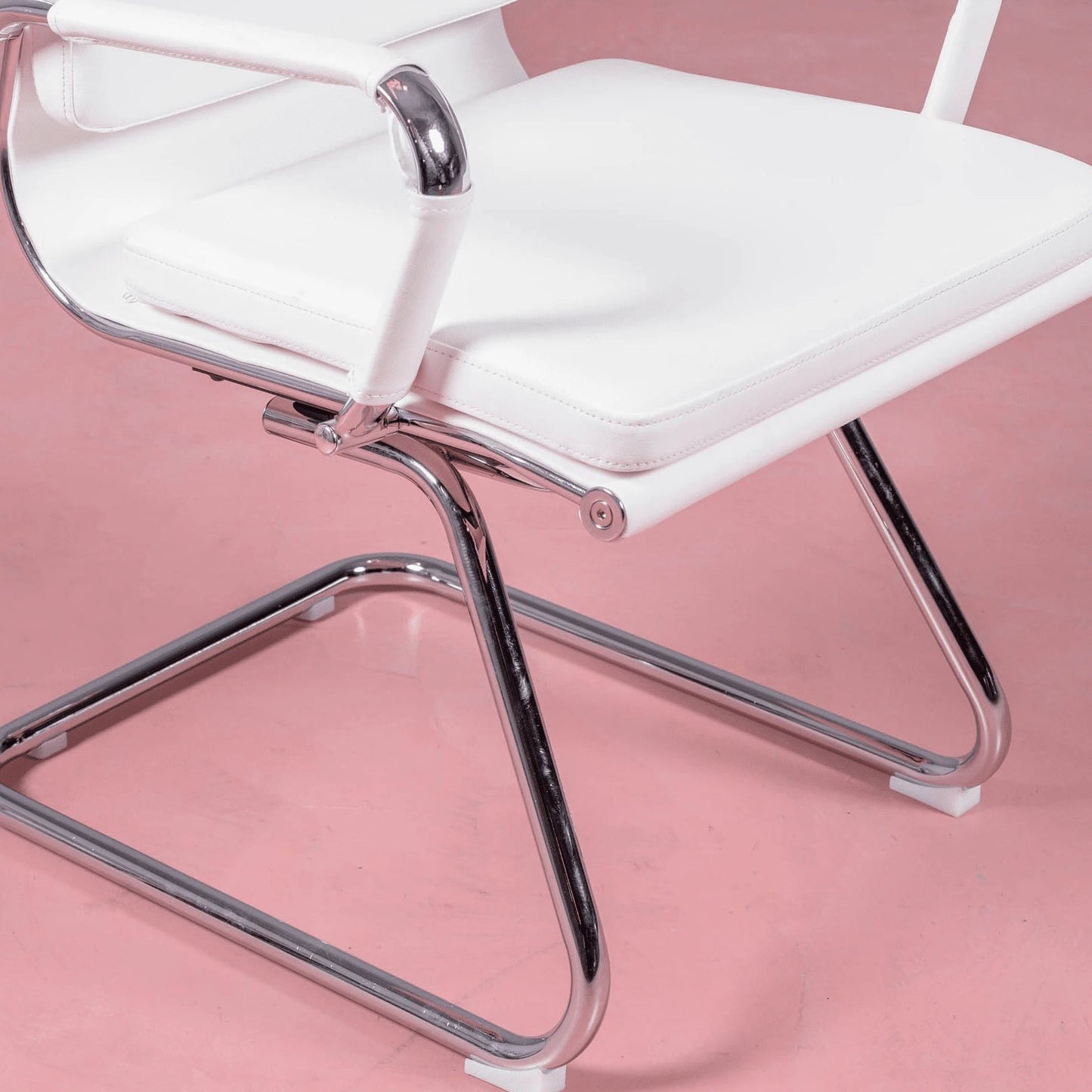 Silla De Oficina Sin Ruedas Con Respaldo Bajo Y Tapizada En Polipiel - Alu S_4