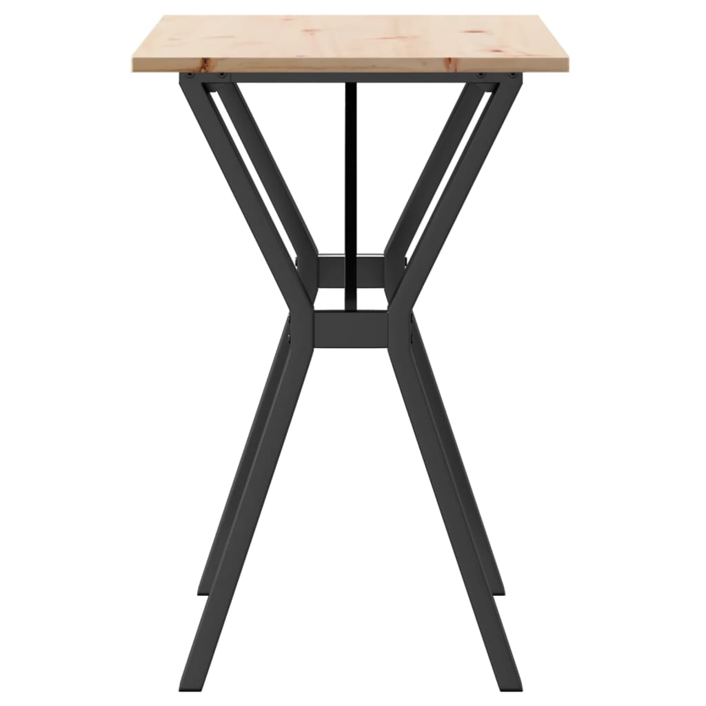 Mesa De Comedor Marco Y Madera Maciza Pino Y Acero 80x50x75 Cm_3